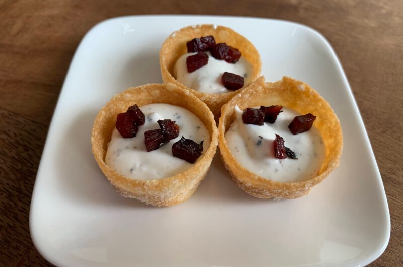 Geitenkaas truffelcreme met geroosterde bietjes